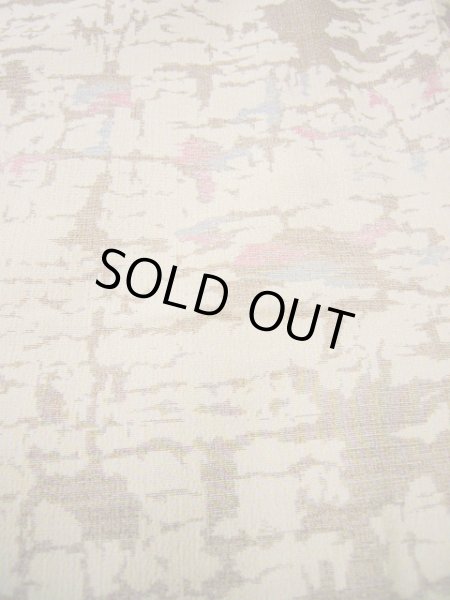 画像7: H0714Q 織 女性用着物  シルク(正絹)  薄い ベージュ, 抽象的模様 【中古】 【USED】 【リサイクル】 ★★☆☆☆ (7)