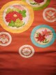画像4: H0901T 名古屋帯 女性用着物 シルク（正絹）  淡い 朱赤 菊 【中古】 【USED】 【リサイクル】 ★★☆☆☆ (4)