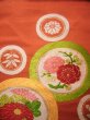 画像5: H0901T 名古屋帯 女性用着物 シルク（正絹）  淡い 朱赤 菊 【中古】 【USED】 【リサイクル】 ★★☆☆☆ (5)