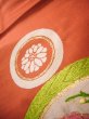 画像11: H0901T 名古屋帯 女性用着物 シルク（正絹）  淡い 朱赤 菊 【中古】 【USED】 【リサイクル】 ★★☆☆☆ (11)