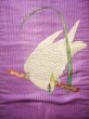 画像3: H0901U 名古屋帯 女性用着物 シルク（正絹）   紫色 縞 【中古】 【USED】 【リサイクル】 ★☆☆☆☆ (3)