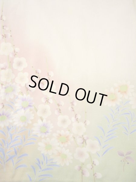 画像8: H1025A 留袖 女性用着物  シルク(正絹)   オフ ホワイト, 鶴 【中古】 【USED】 【リサイクル】 ★☆☆☆☆ (8)