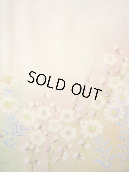 画像9: H1025A 留袖 女性用着物  シルク(正絹)   オフ ホワイト, 鶴 【中古】 【USED】 【リサイクル】 ★☆☆☆☆ (9)