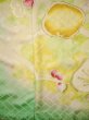 画像7: H1025D 振袖 女性用着物  シルク（正絹）  薄い イエロー（黄色）, 梅 淡い【中古】 【USED】 【リサイクル】 ★★☆☆☆ (7)