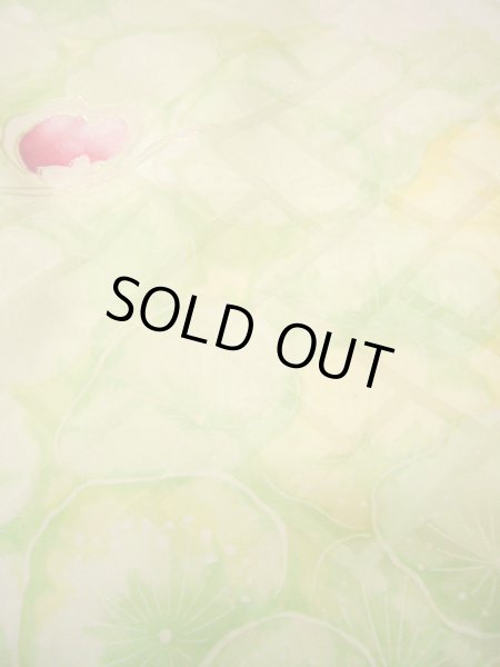 画像15: H1025D 振袖 女性用着物  シルク（正絹）  薄い イエロー（黄色）, 梅 淡い【中古】 【USED】 【リサイクル】 ★★☆☆☆ (15)