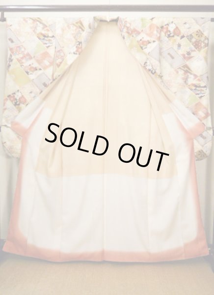 画像4: H1025P 振袖 女性用着物  シルク(正絹)   オフ ホワイト, 冊子 【中古】 【USED】 【リサイクル】 ★★★★☆ (4)