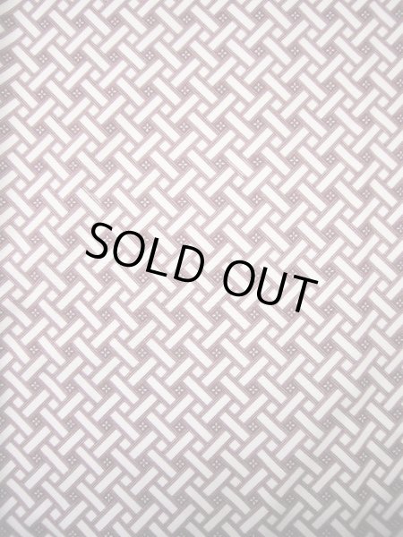 画像3: H1027C 小紋 女性用着物  化繊   オフ ホワイト, 籠目 【中古】 【USED】 【リサイクル】 ★★★☆☆ (3)