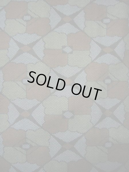 画像4: H1027D 小紋 女性用着物  化繊  スモーキーな 水色, 菱 【中古】 【USED】 【リサイクル】 ★★★★★ (4)