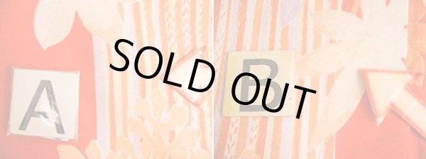 画像12: H1117B じゅばん 女性用着物 半衿付き シルク(正絹)   朱赤, 菊 【中古】 【USED】 【リサイクル】 ★★★★☆ (12)