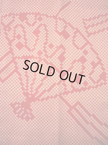 画像4: H1117F じゅばん 女性用着物  シルク（正絹）   赤, 扇 【中古】 【USED】 【リサイクル】 ★★★☆☆ (4)