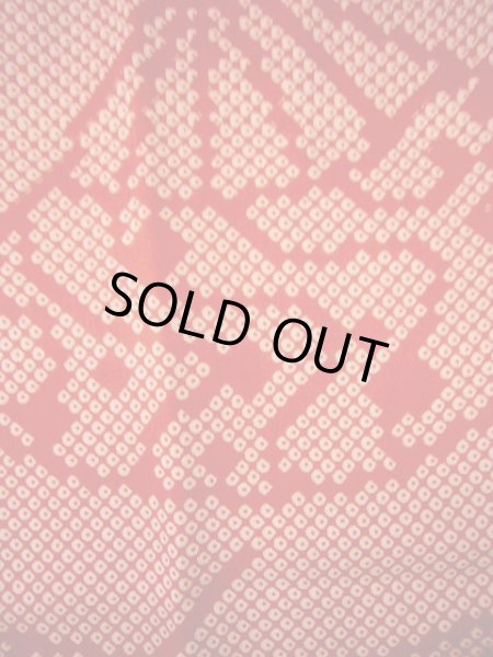 画像6: H1117F じゅばん 女性用着物  シルク（正絹）   赤, 扇 【中古】 【USED】 【リサイクル】 ★★★☆☆ (6)