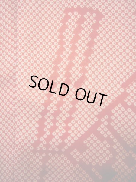 画像9: H1117F じゅばん 女性用着物  シルク（正絹）   赤, 扇 【中古】 【USED】 【リサイクル】 ★★★☆☆ (9)