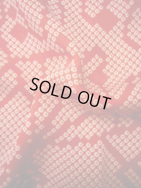 画像10: H1117F じゅばん 女性用着物  シルク（正絹）   赤, 扇 【中古】 【USED】 【リサイクル】 ★★★☆☆ (10)