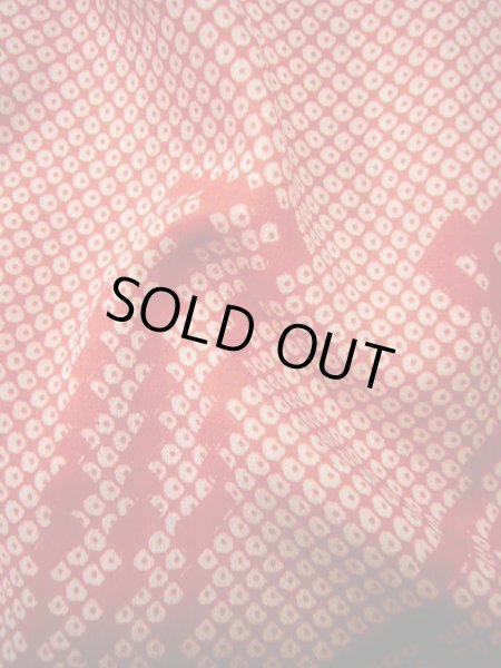 画像11: H1117F じゅばん 女性用着物  シルク（正絹）   赤, 扇 【中古】 【USED】 【リサイクル】 ★★★☆☆ (11)