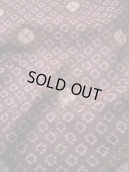 画像11: H1201D 村山大島紬 女性用着物  シルク(正絹)   えんじ, 丸 【中古】 【USED】 【リサイクル】 ★★★☆☆ (11)