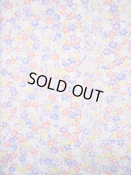 画像4: H1201U 小紋 女性用着物  化繊   白, 菊 【中古】 【USED】 【リサイクル】 ★★★★☆ (4)