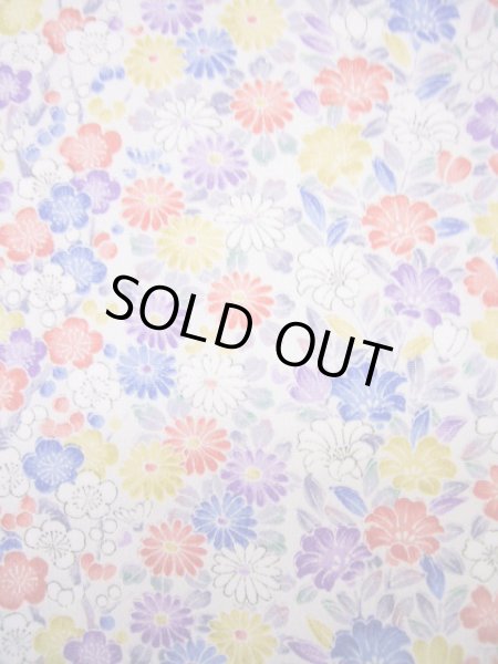 画像5: H1201U 小紋 女性用着物  化繊   白, 菊 【中古】 【USED】 【リサイクル】 ★★★★☆ (5)