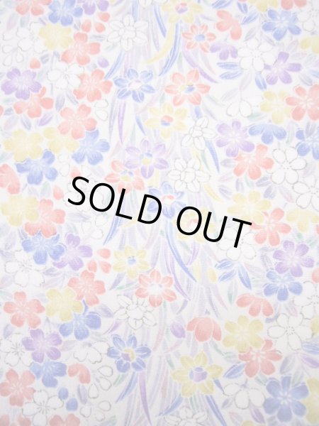 画像6: H1201U 小紋 女性用着物  化繊   白, 菊 【中古】 【USED】 【リサイクル】 ★★★★☆ (6)