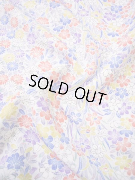 画像9: H1201U 小紋 女性用着物  化繊   白, 菊 【中古】 【USED】 【リサイクル】 ★★★★☆ (9)