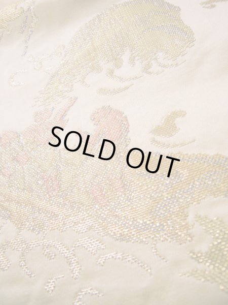 画像10: H1215Q 袋帯  女性用着物 シルク（正絹）  クリーミーな ベージュ 抽象的模様   【中古】 【USED】 【リサイクル】 ★★★☆☆ (10)