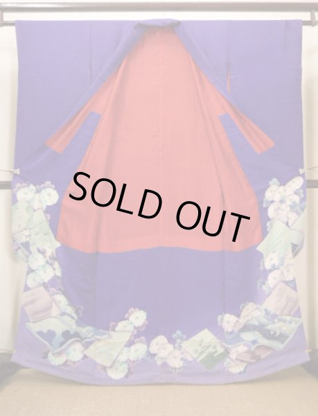 画像4: I0107S 振袖 女性用着物 明治・大正時代 シルク(正絹)  明るい 紫, 冊子 【中古】 【USED】 【リサイクル】 ★★☆☆☆ (4)