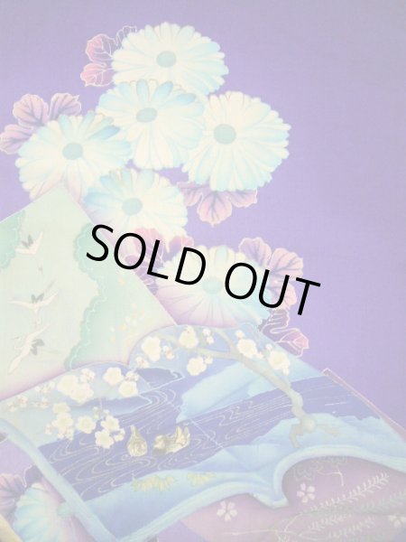 画像6: I0107S 振袖 女性用着物 明治・大正時代 シルク(正絹)  明るい 紫, 冊子 【中古】 【USED】 【リサイクル】 ★★☆☆☆ (6)