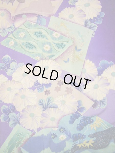 画像11: I0107S 振袖 女性用着物 明治・大正時代 シルク(正絹)  明るい 紫, 冊子 【中古】 【USED】 【リサイクル】 ★★☆☆☆ (11)