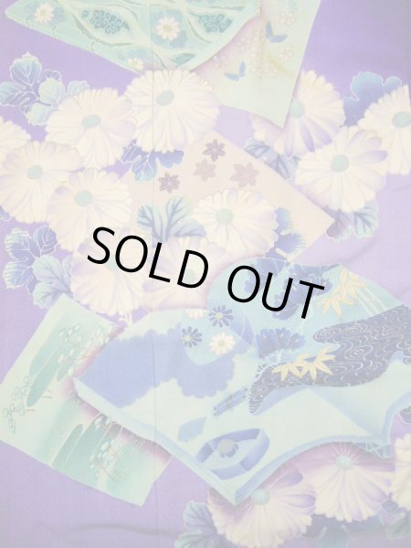 画像12: I0107S 振袖 女性用着物 明治・大正時代 シルク(正絹)  明るい 紫, 冊子 【中古】 【USED】 【リサイクル】 ★★☆☆☆ (12)