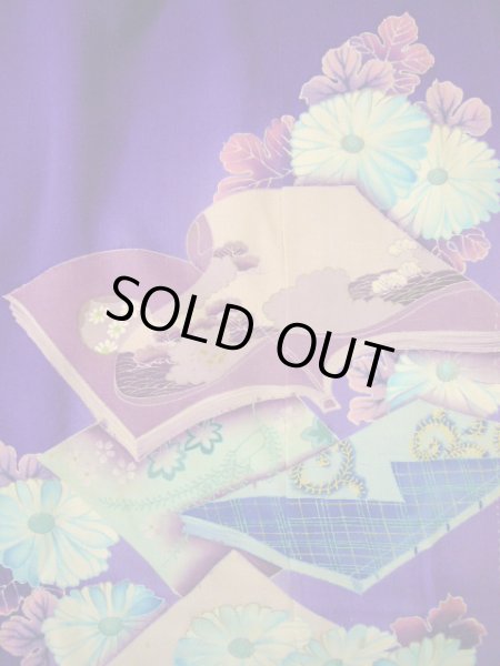 画像16: I0107S 振袖 女性用着物 明治・大正時代 シルク(正絹)  明るい 紫, 冊子 【中古】 【USED】 【リサイクル】 ★★☆☆☆ (16)