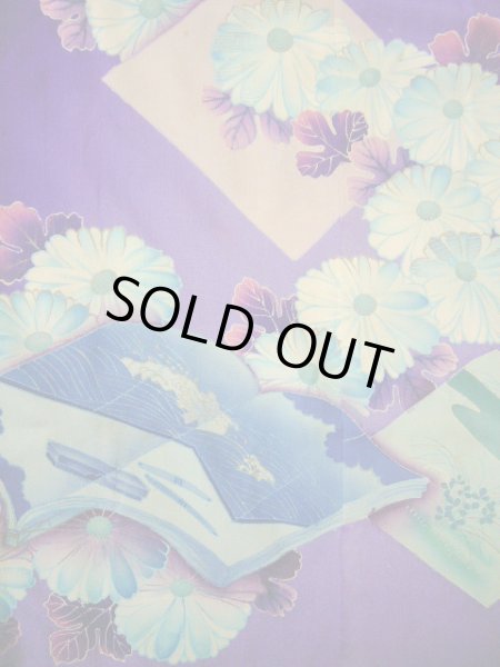 画像18: I0107S 振袖 女性用着物 明治・大正時代 シルク(正絹)  明るい 紫, 冊子 【中古】 【USED】 【リサイクル】 ★★☆☆☆ (18)