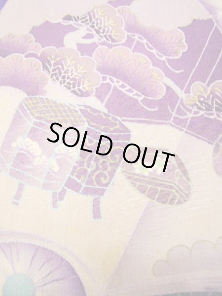 画像19: I0107S 振袖 女性用着物 明治・大正時代 シルク(正絹)  明るい 紫, 冊子 【中古】 【USED】 【リサイクル】 ★★☆☆☆ (19)