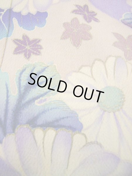 画像22: I0107S 振袖 女性用着物 明治・大正時代 シルク(正絹)  明るい 紫, 冊子 【中古】 【USED】 【リサイクル】 ★★☆☆☆ (22)