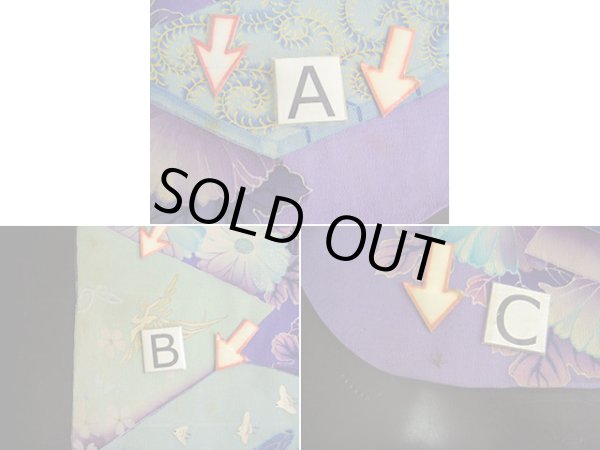 画像28: I0107S 振袖 女性用着物 明治・大正時代 シルク(正絹)  明るい 紫, 冊子 【中古】 【USED】 【リサイクル】 ★★☆☆☆ (28)