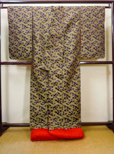 画像2: I0112C 女性用 打掛   シルク（正絹） 深い灰色がかった紫色,  七宝 【中古】【USED】【リサイクル】 ★☆☆☆☆【I0112C】 (2)