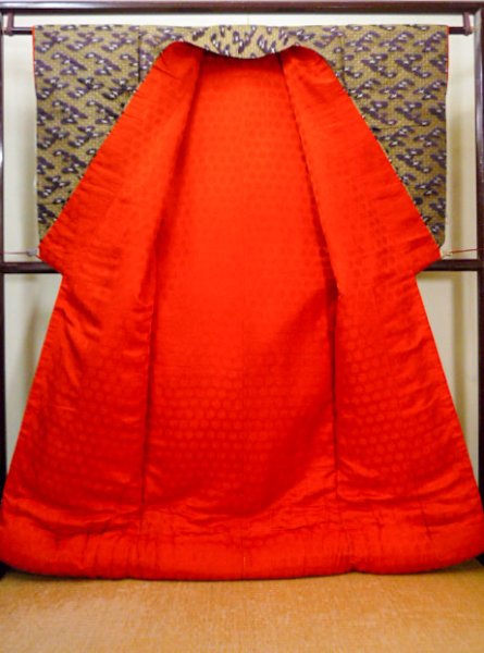 画像3: I0112C 女性用 打掛   シルク（正絹） 深い灰色がかった紫色,  七宝 【中古】【USED】【リサイクル】 ★☆☆☆☆【I0112C】 (3)