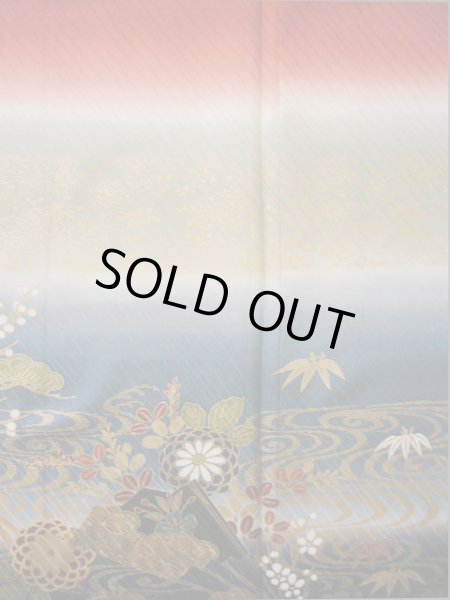 画像10: I0207A 振袖 女性用着物  シルク（正絹）  赤みのある ブラウン（茶色）, 桜 【中古】 【USED】 【リサイクル】 ★★★★☆ (10)