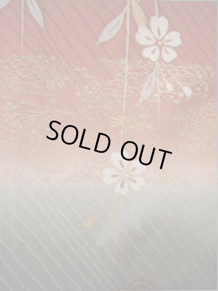 画像19: I0207A 振袖 女性用着物  シルク（正絹）  赤みのある ブラウン（茶色）, 桜 【中古】 【USED】 【リサイクル】 ★★★★☆ (19)