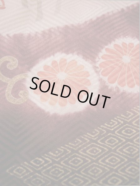 画像32: I0207H 振袖 女性用着物 取方小袖小宝 シルク（正絹）  淡い ピンク, 宝づくし 茶色がかった【中古】 【USED】 【リサイクル】 ★★★★☆ (32)