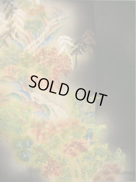 画像6: I0207J 留袖 女性用着物  シルク(正絹)   黒, 滝 【中古】 【USED】 【リサイクル】 ★★☆☆☆ (6)