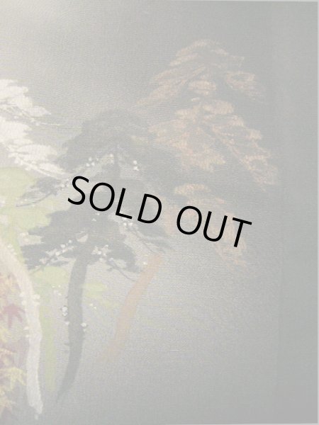 画像12: I0207J 留袖 女性用着物  シルク(正絹)   黒, 滝 【中古】 【USED】 【リサイクル】 ★★☆☆☆ (12)