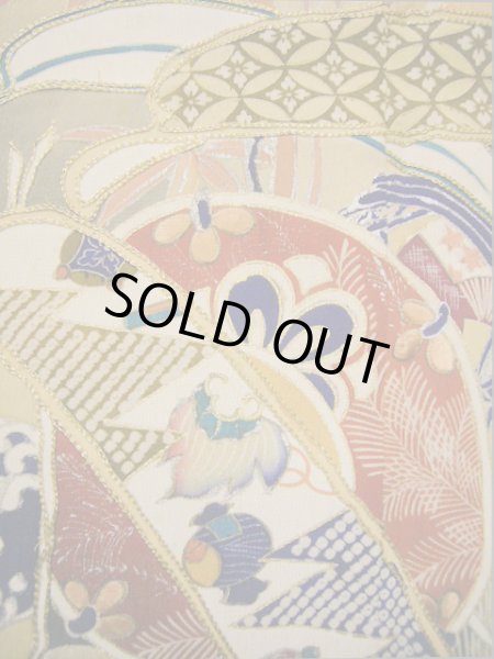 画像11: I0207M 留袖 女性用着物  シルク（正絹）   黒, 松/松葉 【中古】 【USED】 【リサイクル】 ★★☆☆☆ (11)