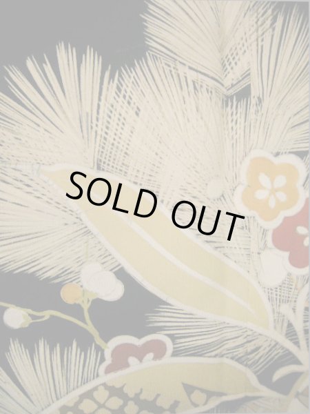 画像17: I0207M 留袖 女性用着物  シルク（正絹）   黒, 松/松葉 【中古】 【USED】 【リサイクル】 ★★☆☆☆ (17)