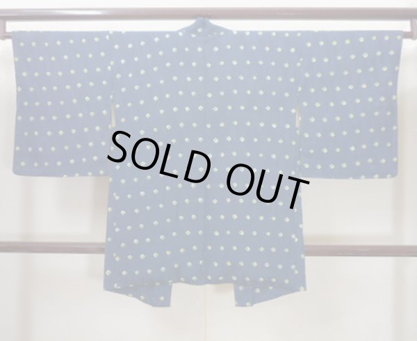 画像2: I0208S 羽織 女性用着物  シルク(正絹)   ネイビー(紺), 菱 【中古】 【USED】 【リサイクル】 ★★★☆☆ (2)