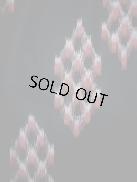 画像3: I0511J 織 女性用着物  シルク（正絹）   黒, 菱 【中古】 【USED】 【リサイクル】 ★★☆☆☆ (3)