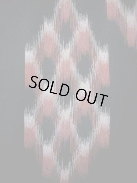 画像4: I0511J 織 女性用着物  シルク（正絹）   黒, 菱 【中古】 【USED】 【リサイクル】 ★★☆☆☆ (4)