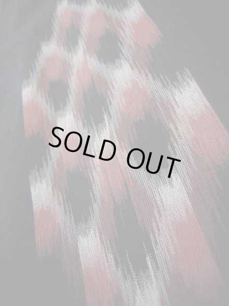 画像5: I0511J 織 女性用着物  シルク（正絹）   黒, 菱 【中古】 【USED】 【リサイクル】 ★★☆☆☆ (5)