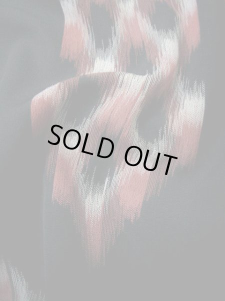 画像6: I0511J 織 女性用着物  シルク（正絹）   黒, 菱 【中古】 【USED】 【リサイクル】 ★★☆☆☆ (6)