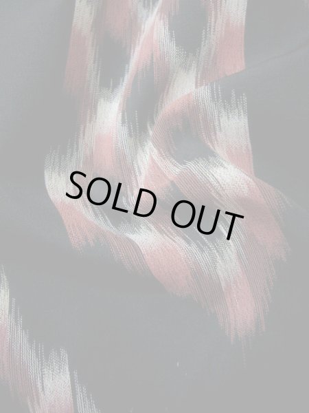 画像7: I0511J 織 女性用着物  シルク（正絹）   黒, 菱 【中古】 【USED】 【リサイクル】 ★★☆☆☆ (7)