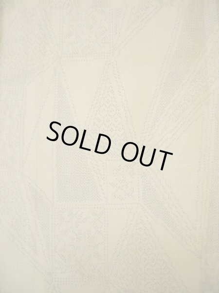 画像3: I0525O 単衣 女性用着物  シルク（正絹）   カーキ, 幾何学模様 【中古】 【USED】 【リサイクル】 ★★☆☆☆ (3)