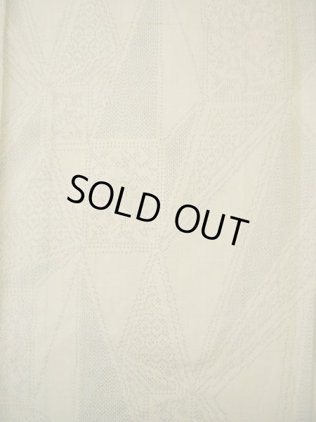 画像4: I0525O 単衣 女性用着物  シルク（正絹）   カーキ, 幾何学模様 【中古】 【USED】 【リサイクル】 ★★☆☆☆ (4)